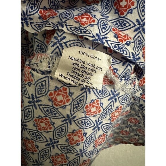 J. Crew Outlet Blouse Size M Womens 100% Cotton 3/4 Sleeve Multicolor Tunic - Picture 4 of 5